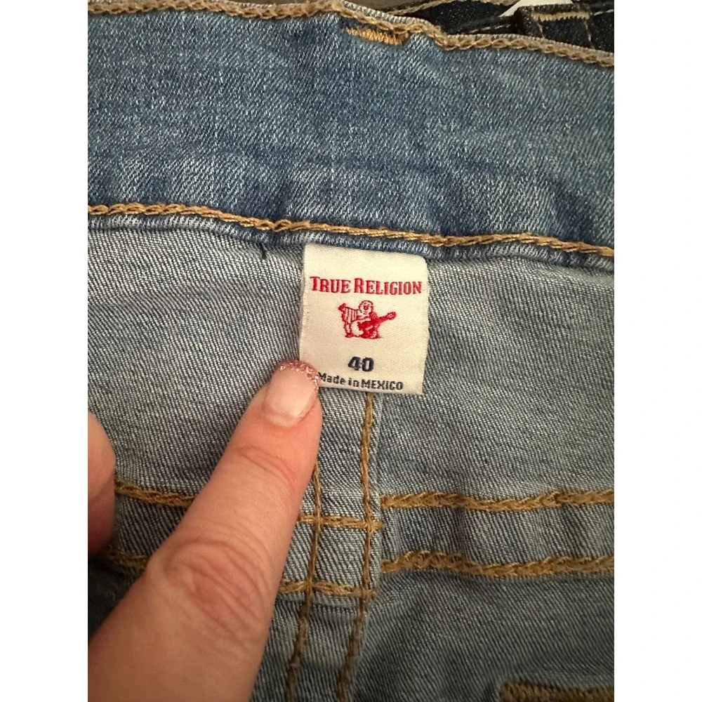 NWOT True Religion Ricky Relaxed Straight Jeans Men 40 Light Y2K‎ Denim 42x30